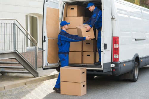 Office and home removal items prepared for relocation in South Woodford